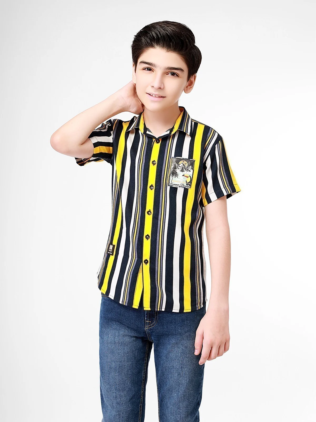 Half Sleeves Striped Shirt - EBTS21-27340 - Image 2