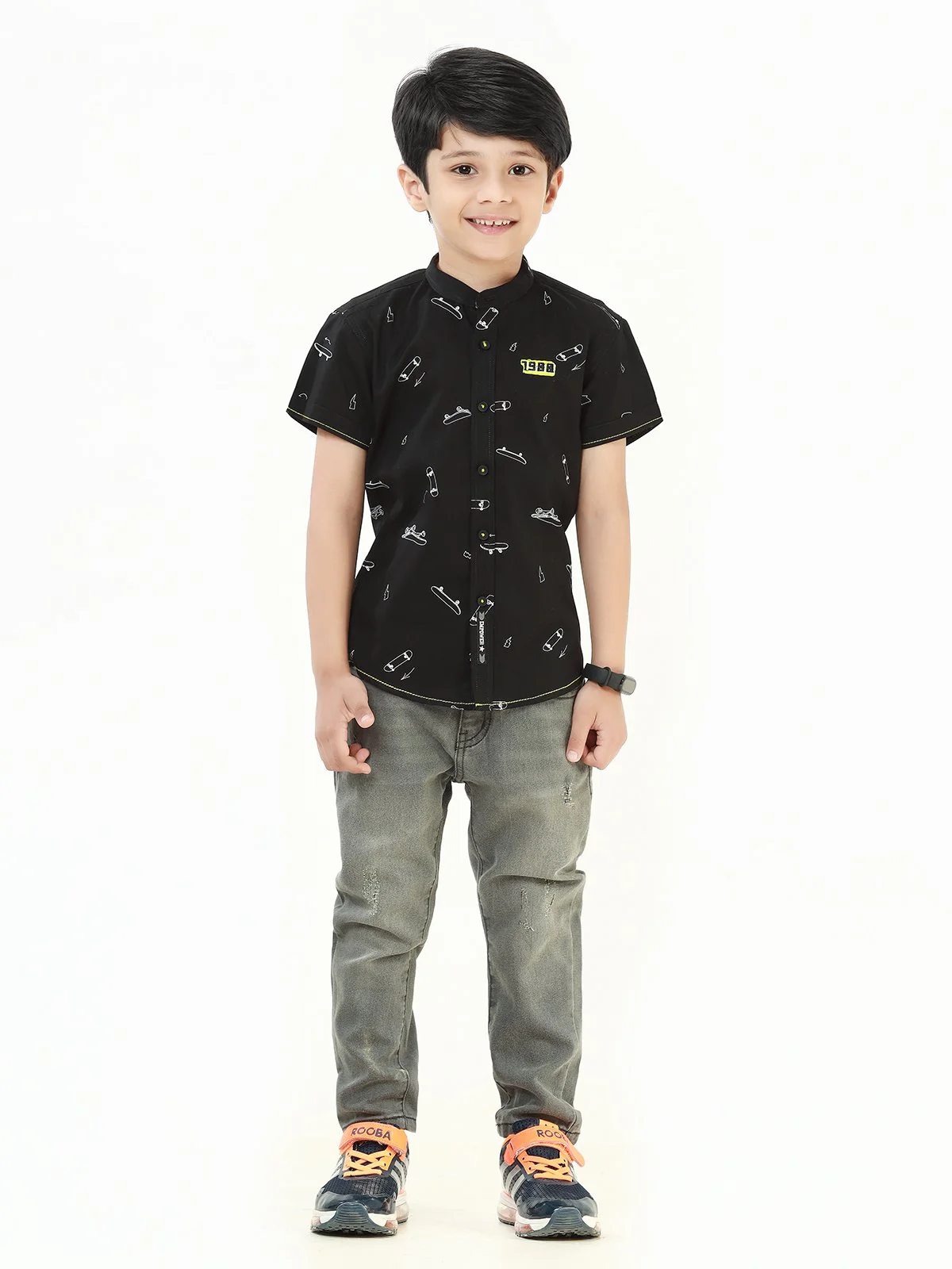 Half Sleeves Typographic Shirt - EBTS22-27400