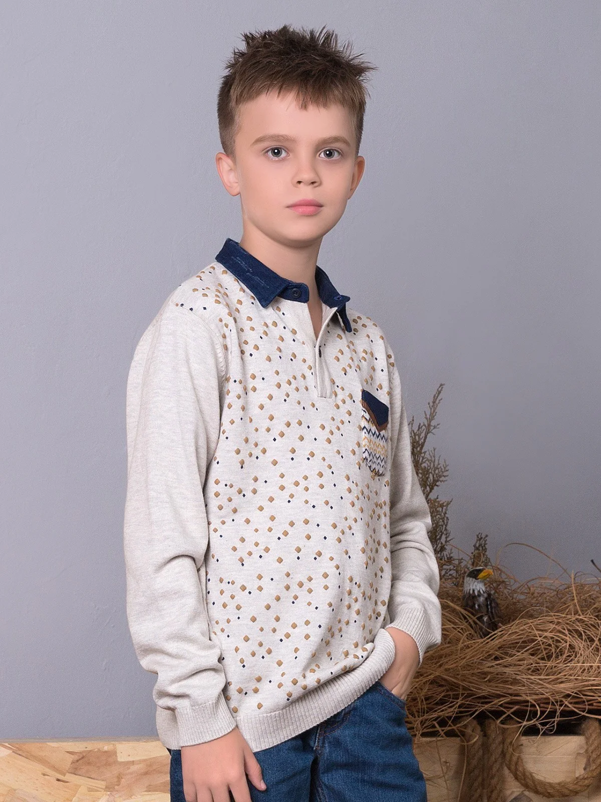 Polo Printed Sweater - EBTSWT17-2409