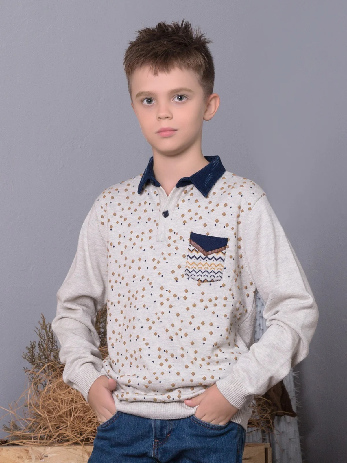 Polo Printed Sweater - EBTSWT17-2409 - Image 2