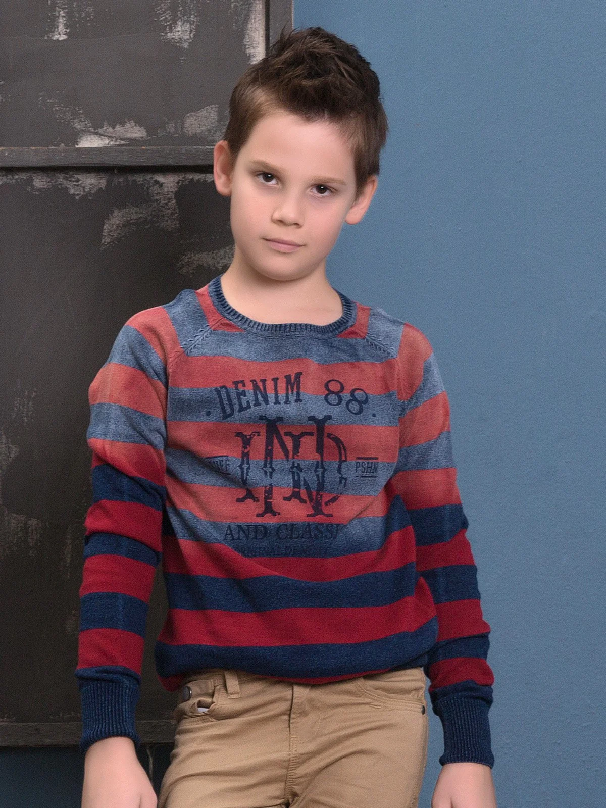 Crew Neck Striped Sweater - EBTSWT17-2410