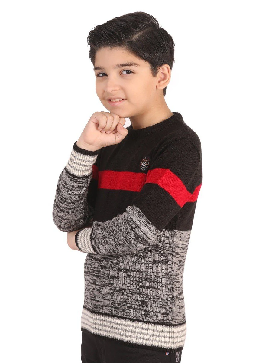 Crew Neck Color-Block Sweater - EBTSWT19-004 - Image 2