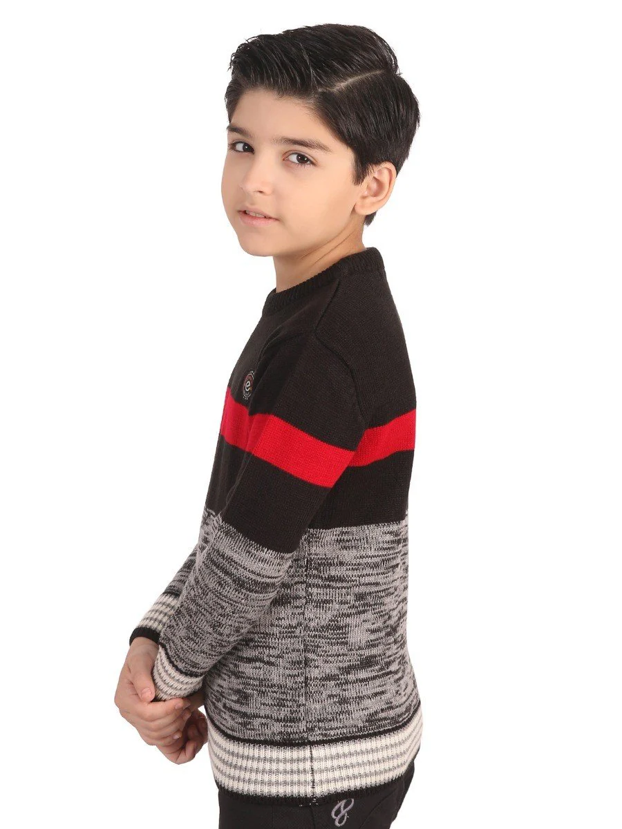 Crew Neck Color-Block Sweater - EBTSWT19-004 - Image 3