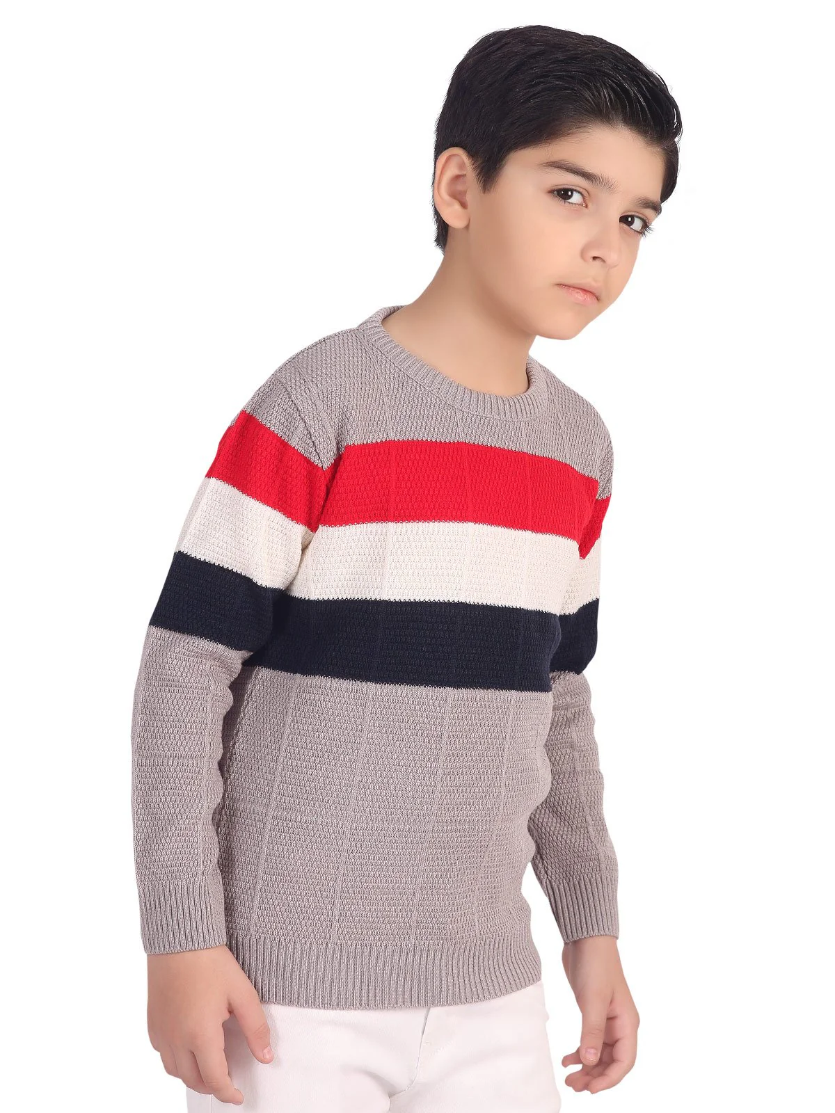 Crew Neck Color-Block Sweater - EBTSWT19-019 - Image 2