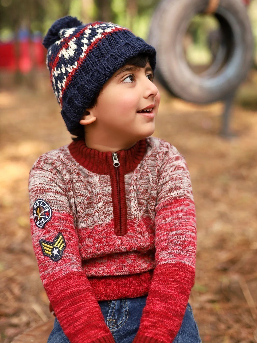 Quarter-Zip Cable Knit Sweater - EBTSWT20-002 - Image 4