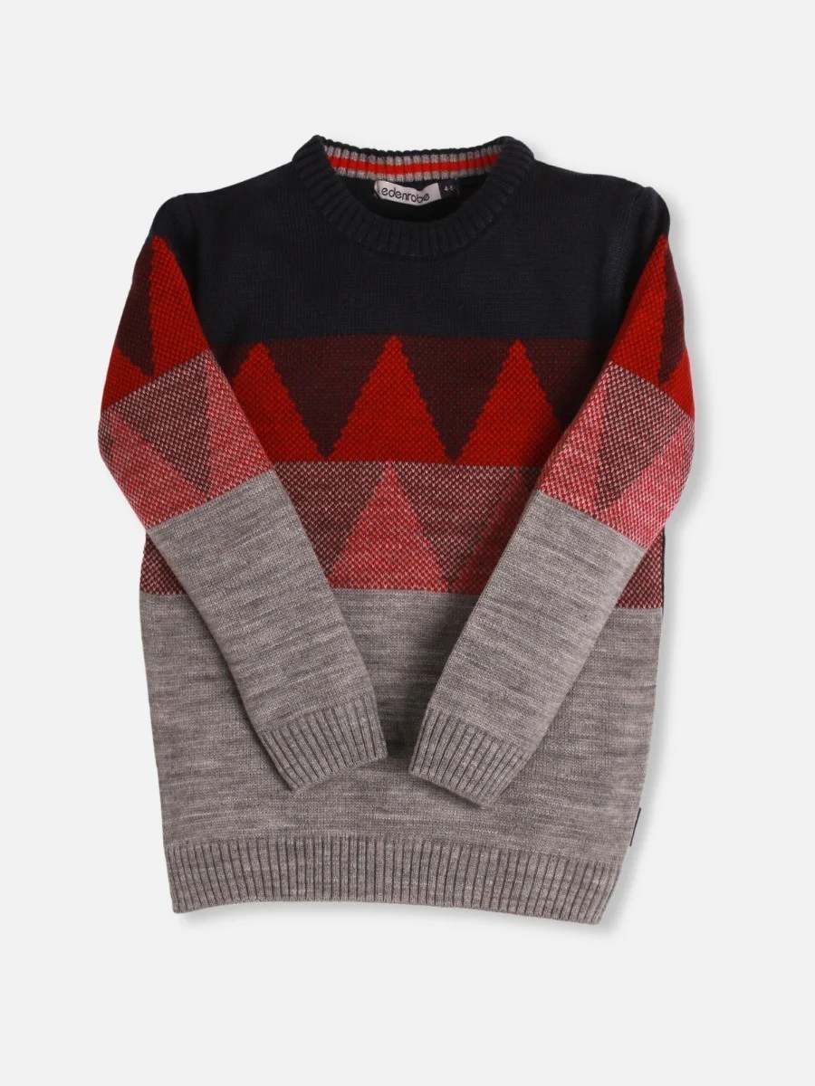 Crew Neck Fair Isle Sweater - EBTSWT20-004 - Image 2