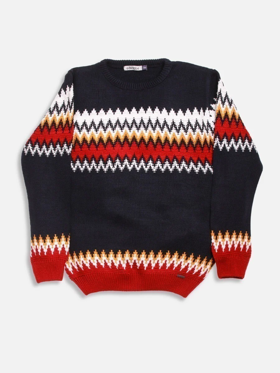 Crew Neck Fair Isle Sweater - EBTSWT20-009
