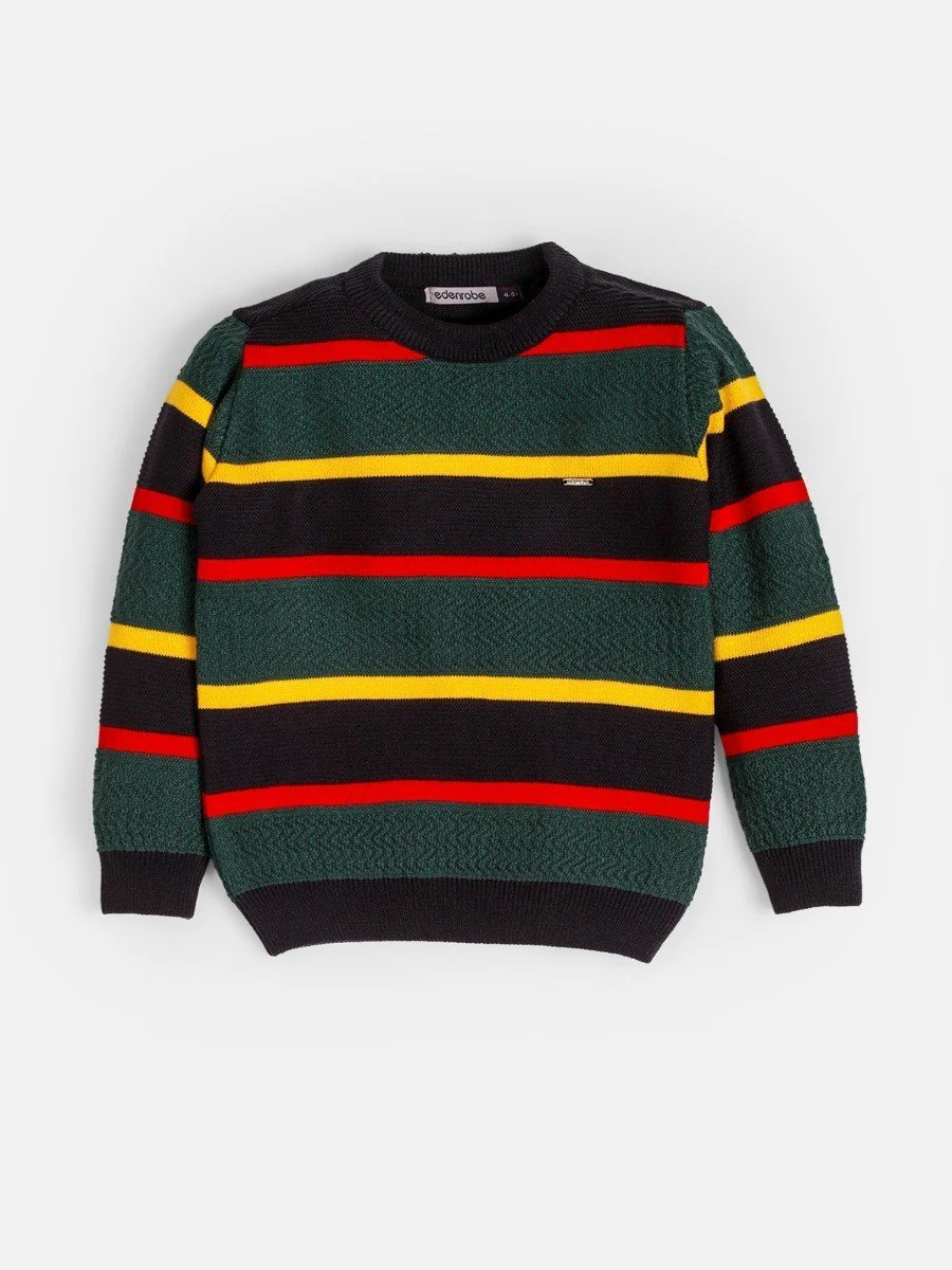Crew Neck Striped Sweater - EBTSWT20-015