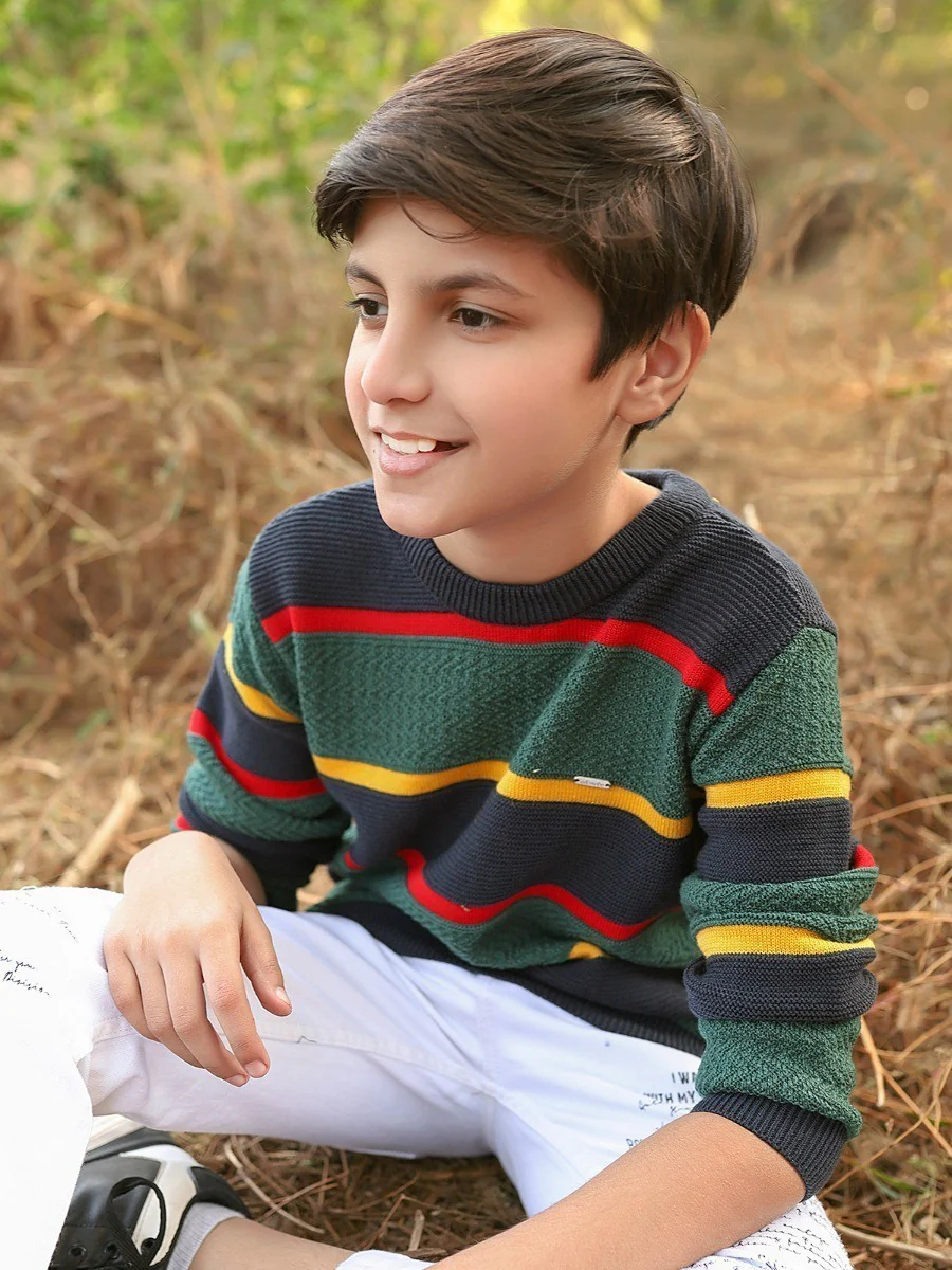 Crew Neck Striped Sweater - EBTSWT20-015 - Image 3