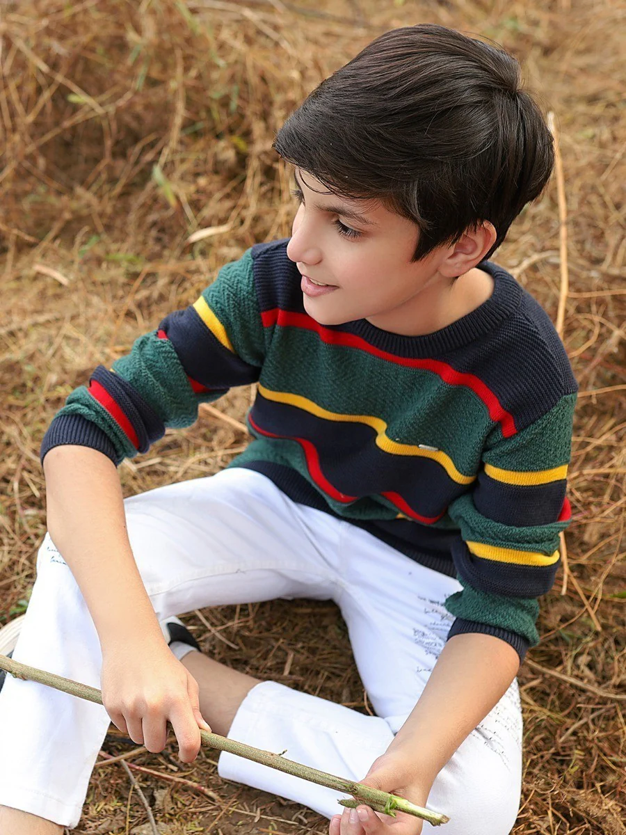 Crew Neck Striped Sweater - EBTSWT20-015 - Image 4