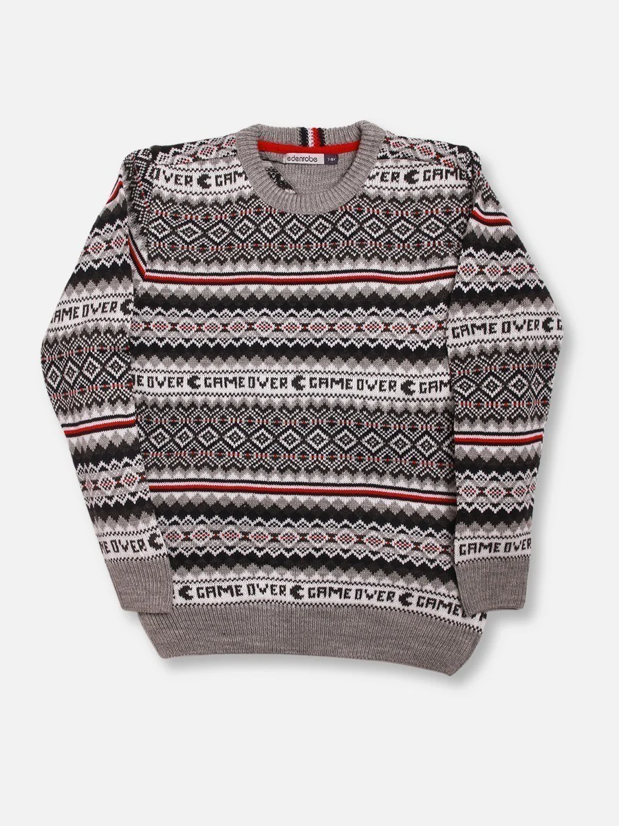 Crew Neck Fair Isle Sweater - EBTSWT20-016