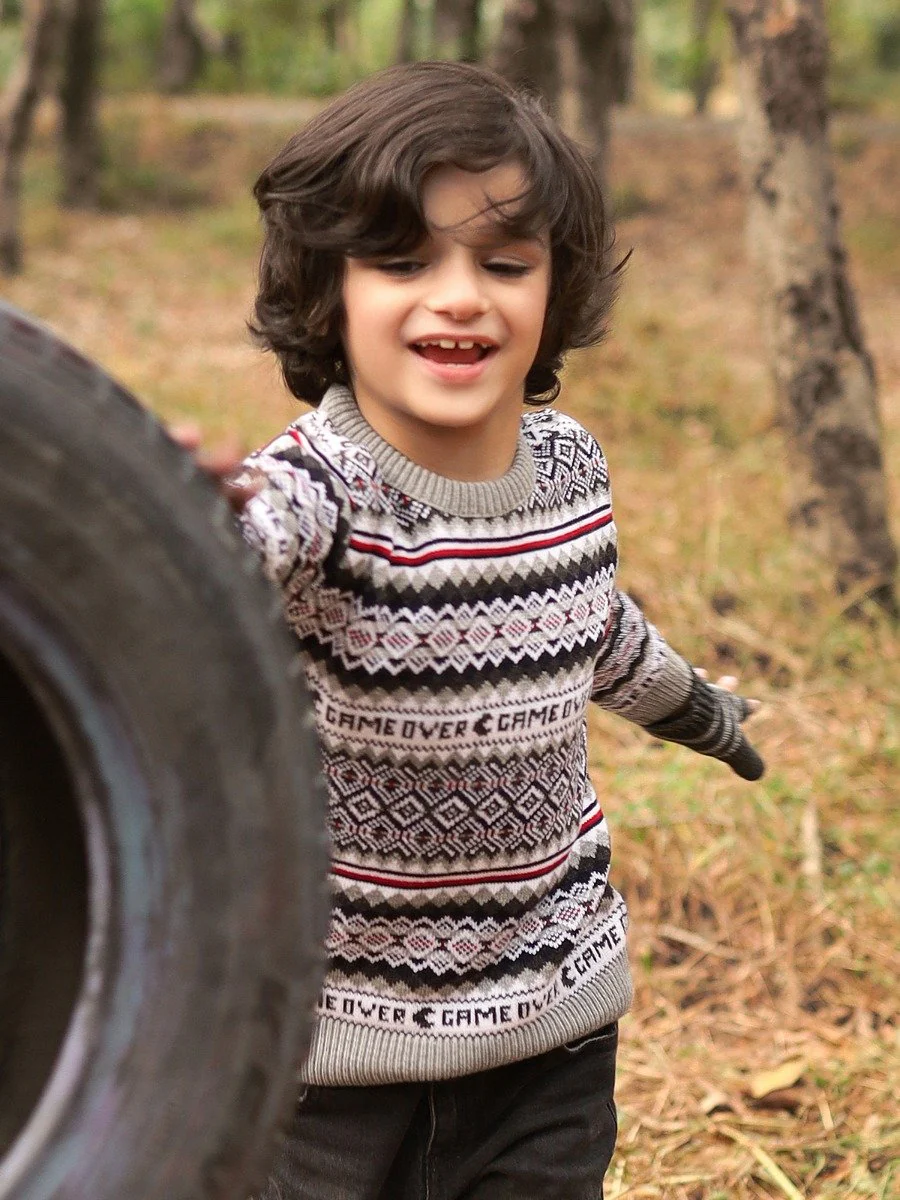 Crew Neck Fair Isle Sweater - EBTSWT20-016 - Image 4