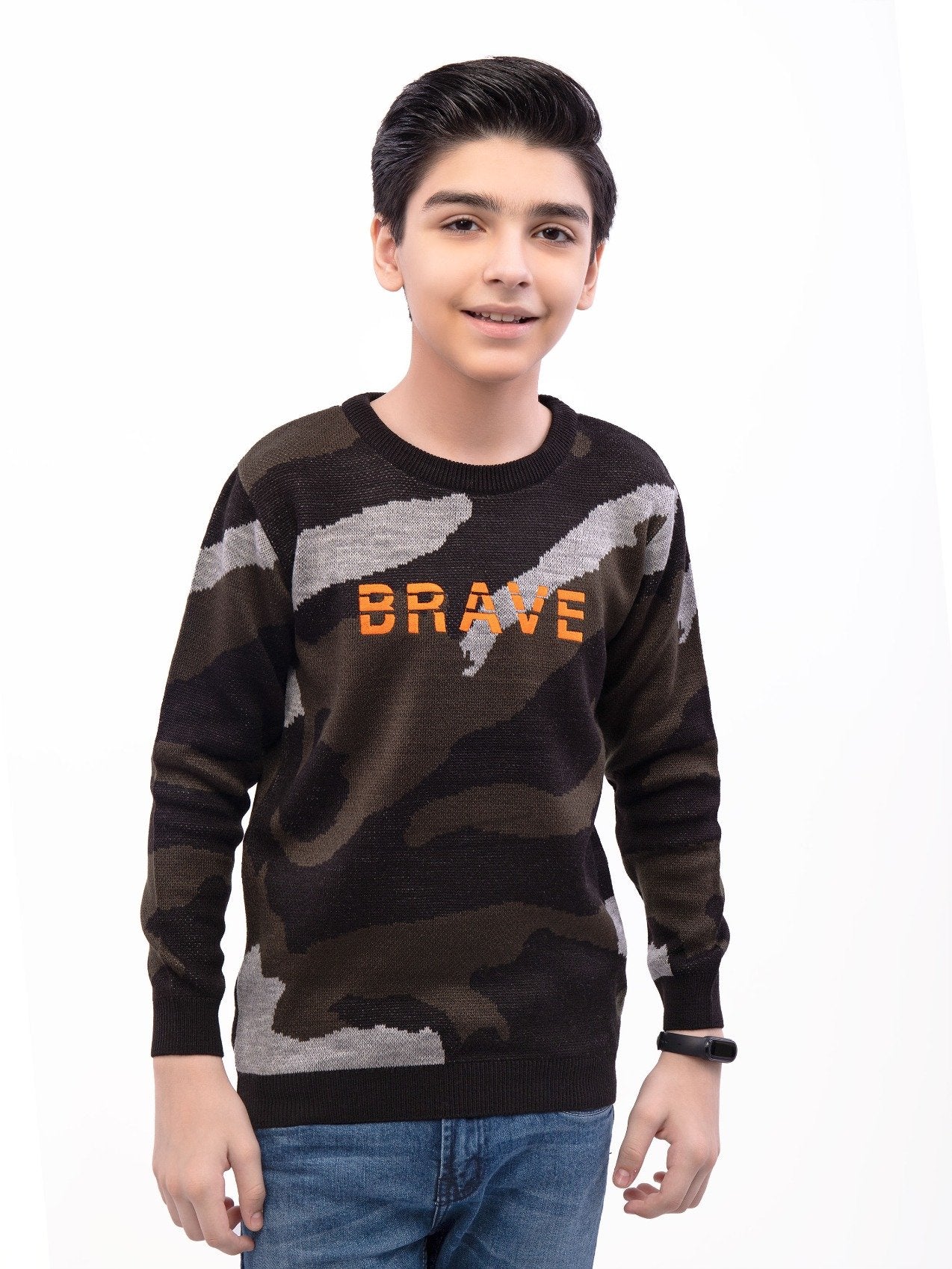 Crew Neck Camouflage Sweater - EBTSWT21-001