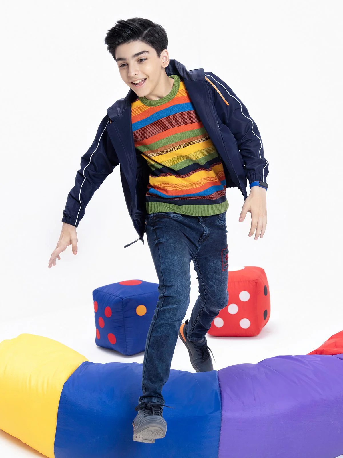 Crew Neck Striped Sweater - EBTSWT21-006