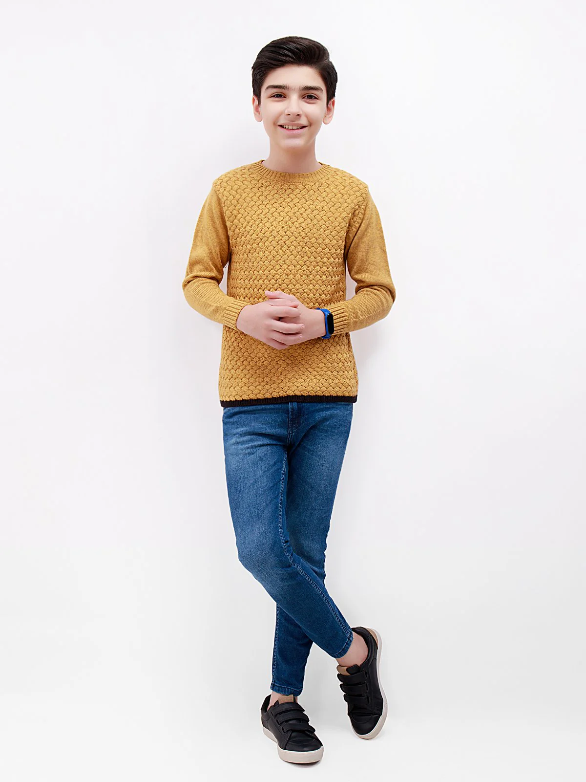 Crew Neck Cable Knit Sweater - EBTSWT21-007