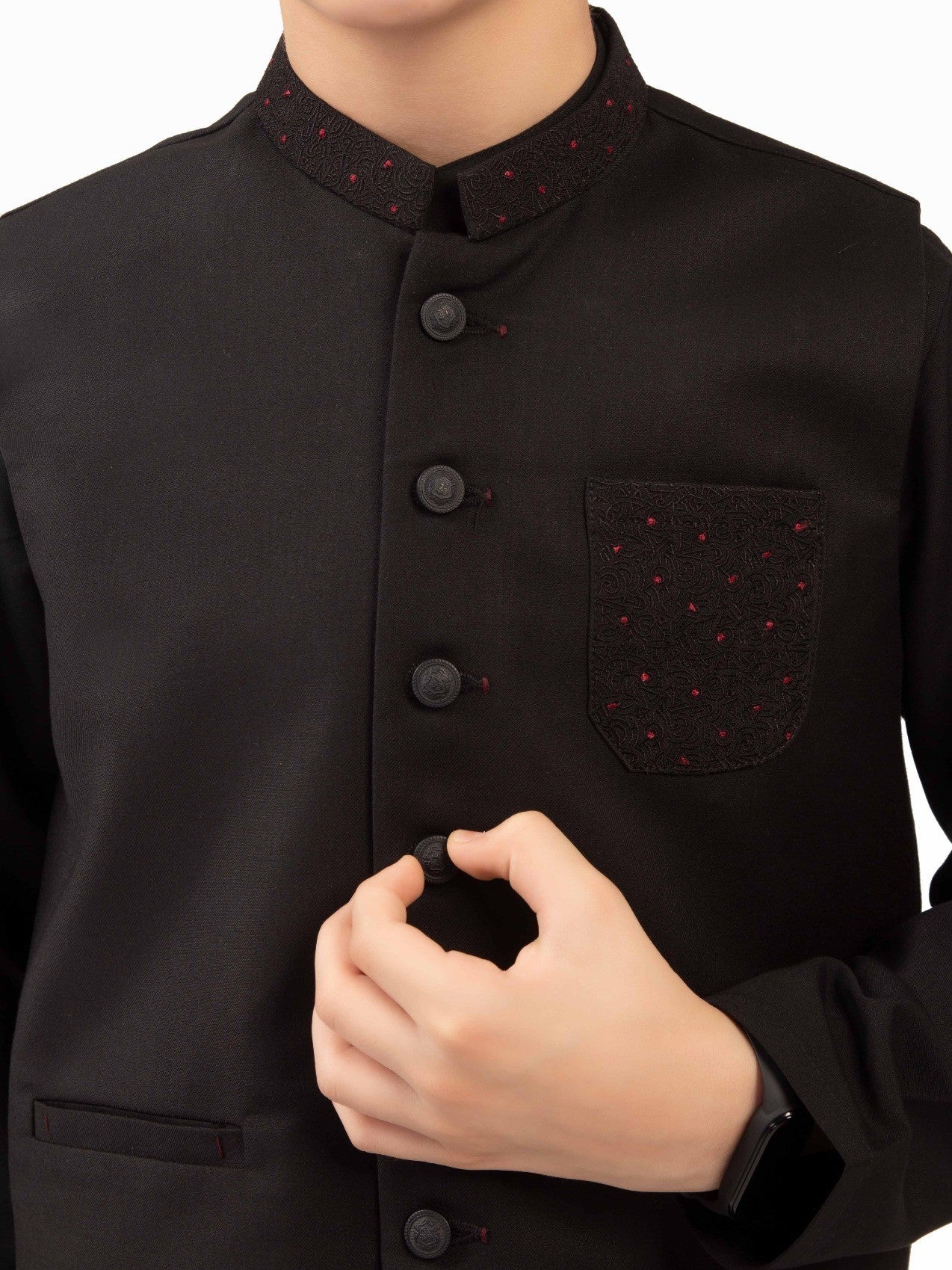 Embroidered Blended Waistcoat Suit - EBTWCS21-25131 - Image 2