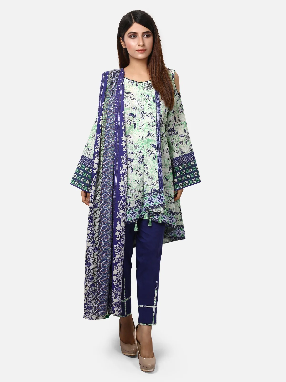 Printed Lawn Suit - ELU19A1-19663