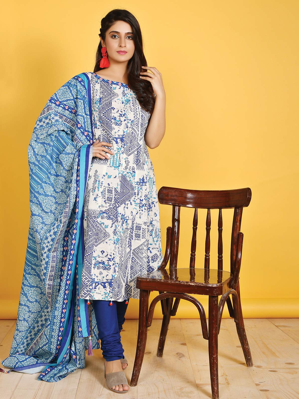 Printed Cambric Suit - ELU19A6-19769