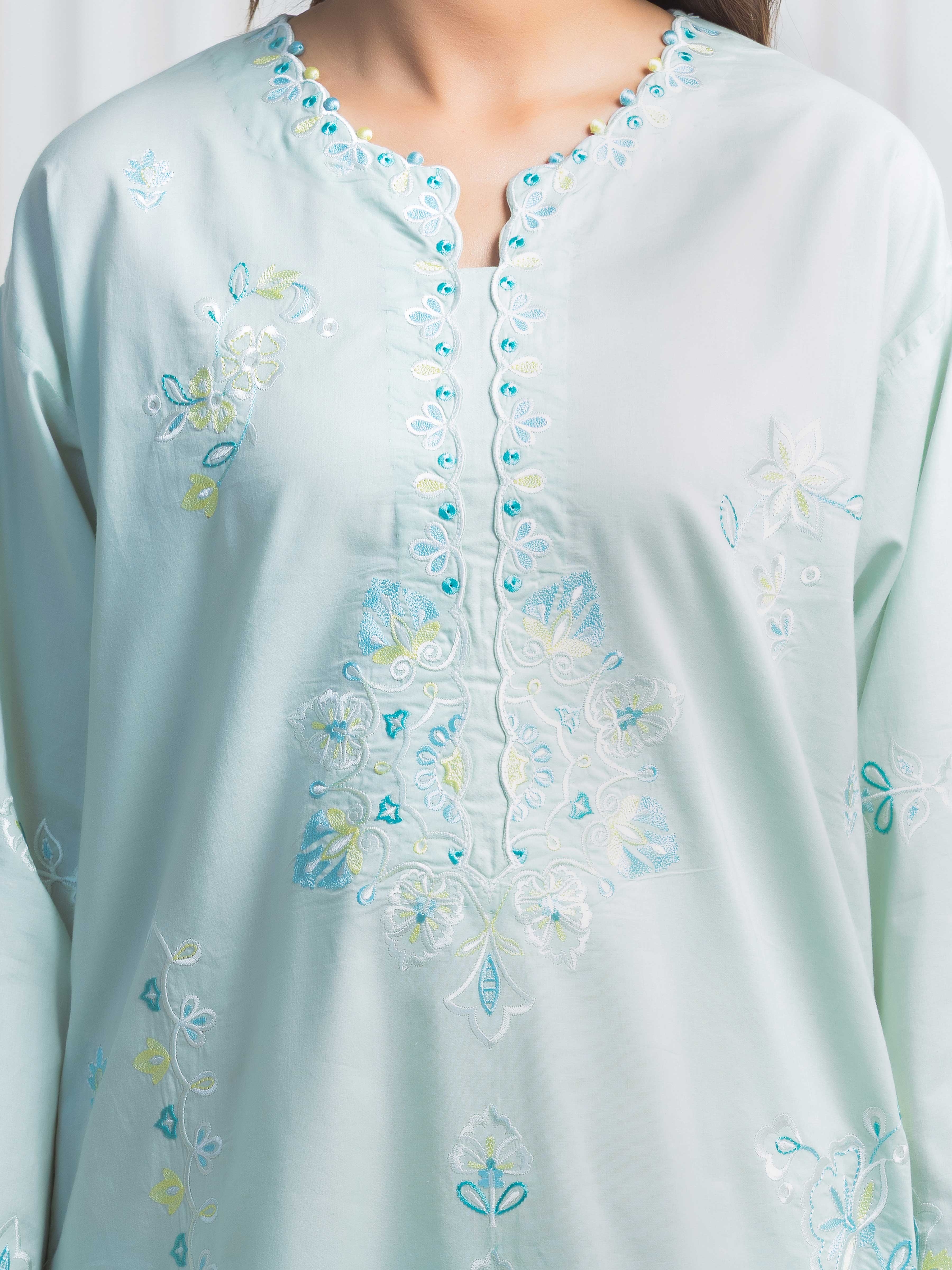 Embroidered Cambric Co-Ord Set - EWTKED6-86125ST - Image 4