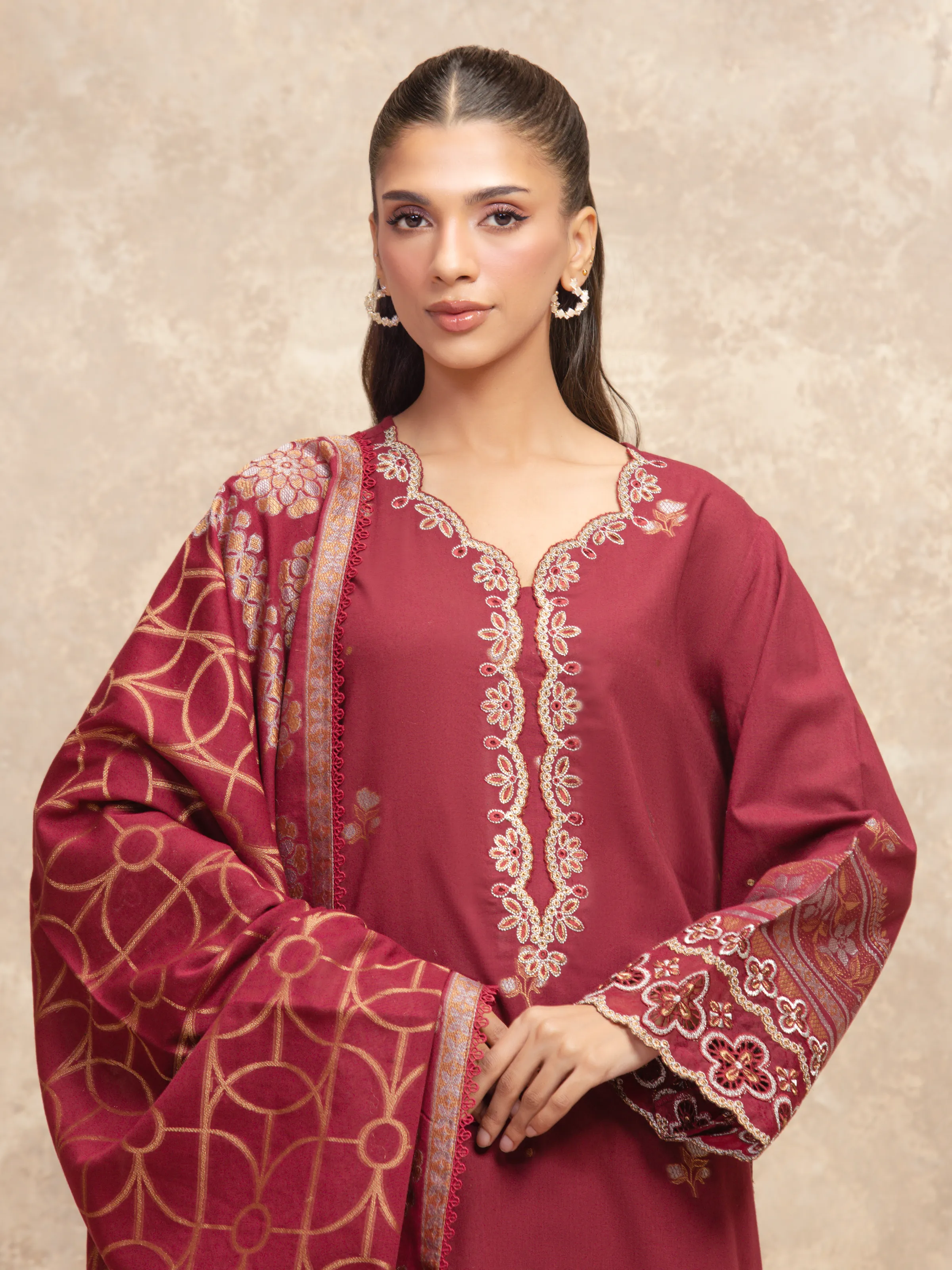 Embroidered Jacquard Shirt - EWU5V3-31851S - Image 2