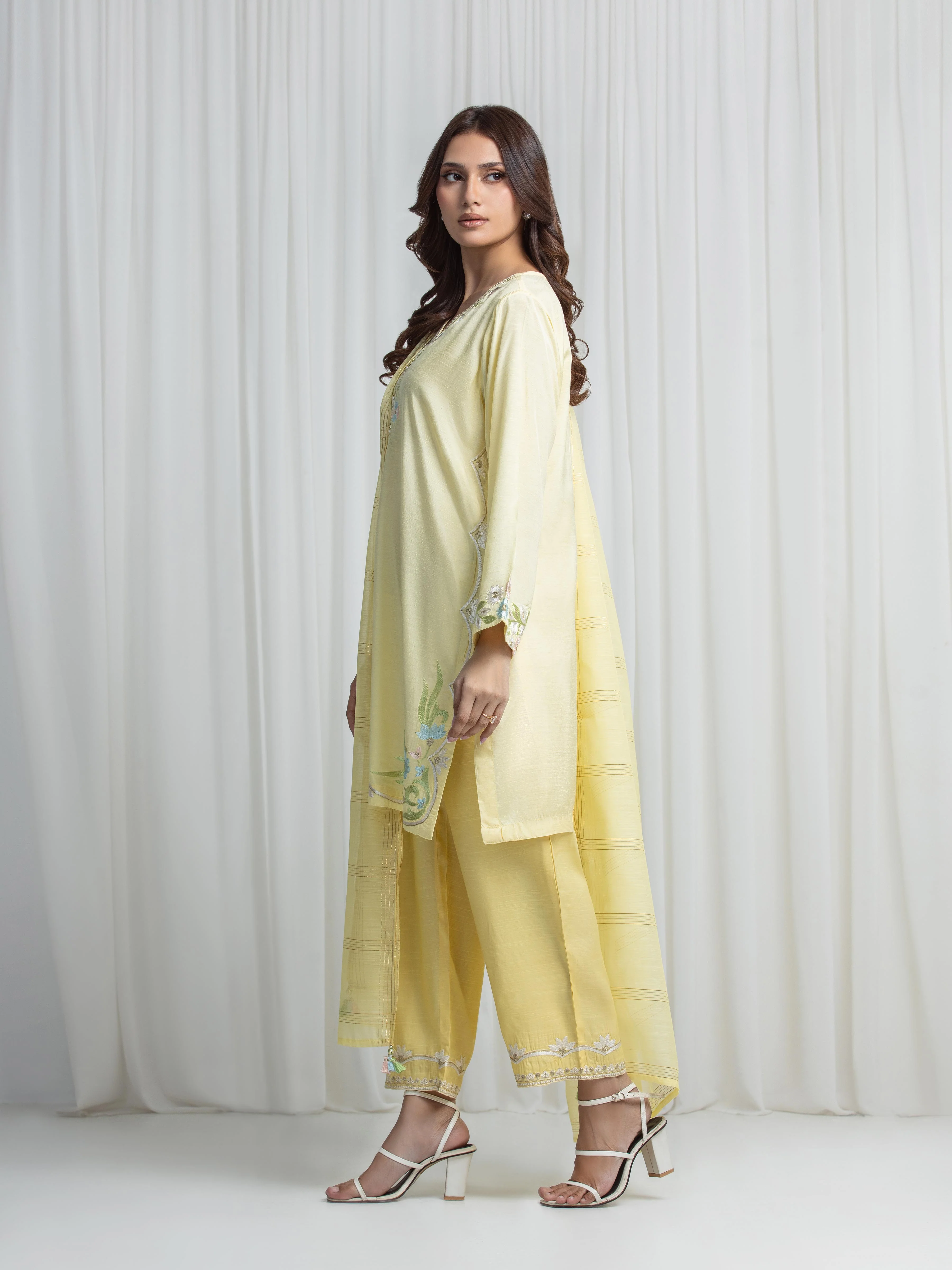 Embroidered Karandi Suit - EWTKED6-86077-3P - Image 5