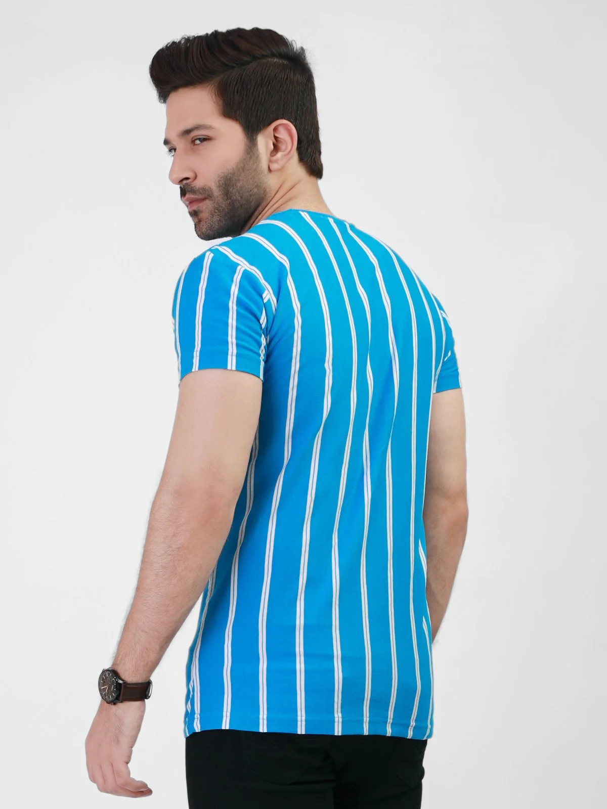Crew Neck Striped Tee - EMTGT21-009 - Image 3