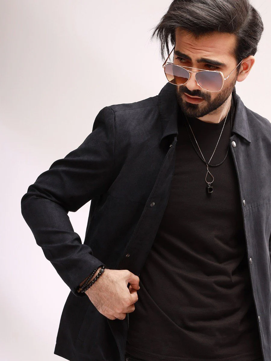 Snap Button Swede Jacket - EMTJ20-012 - Image 3