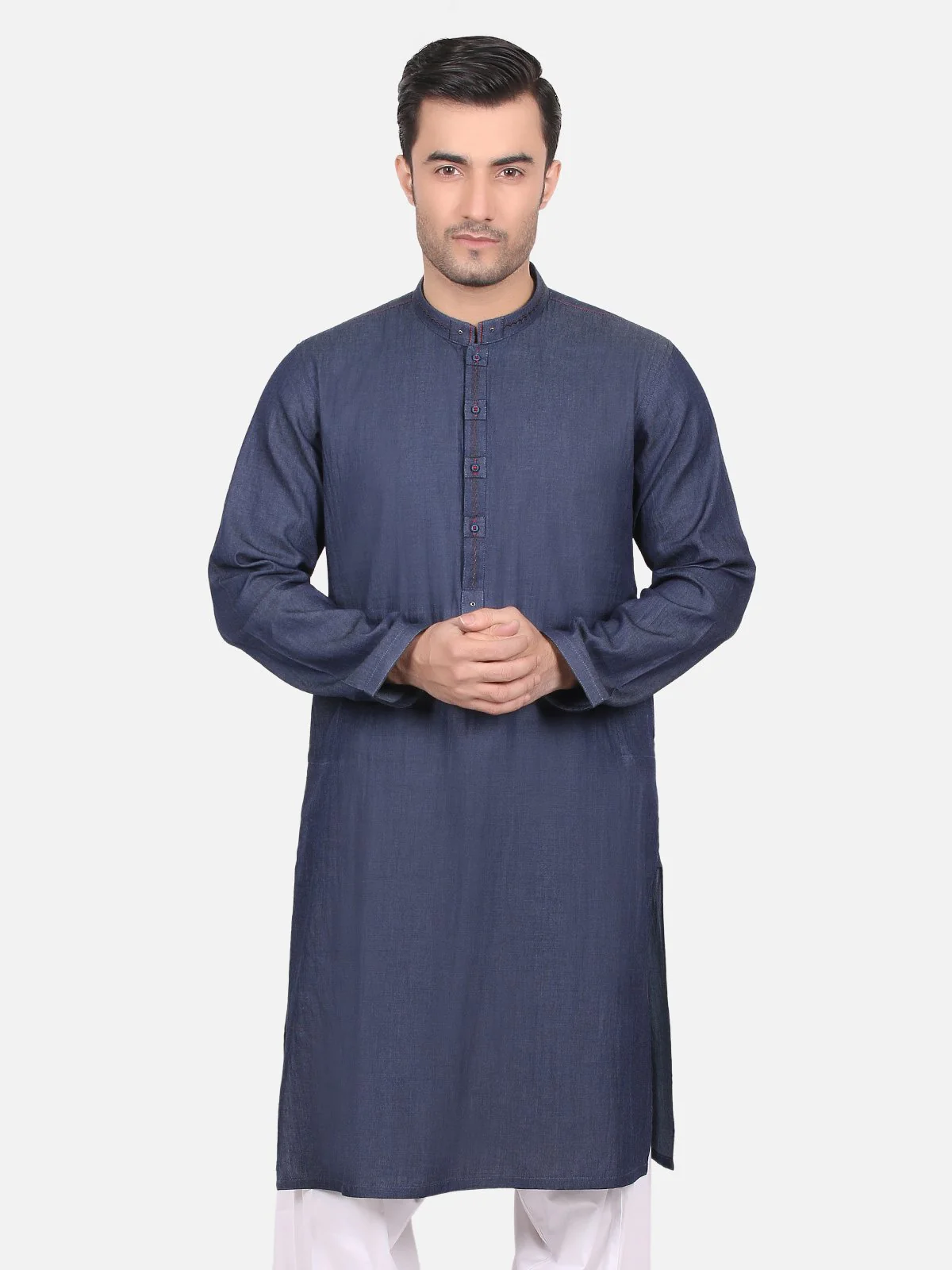 Embroidered Denim Kurta - EMTK18S-9580