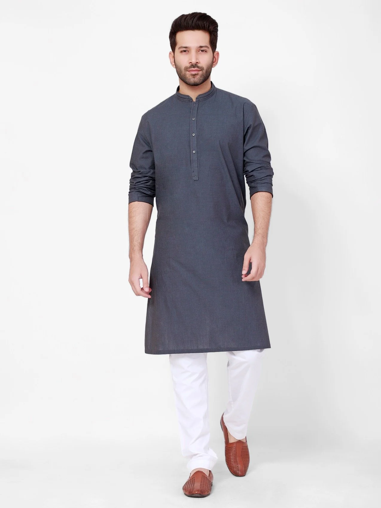 Embroidered Cotton Kurta - EMTK21S-99103 - Image 3