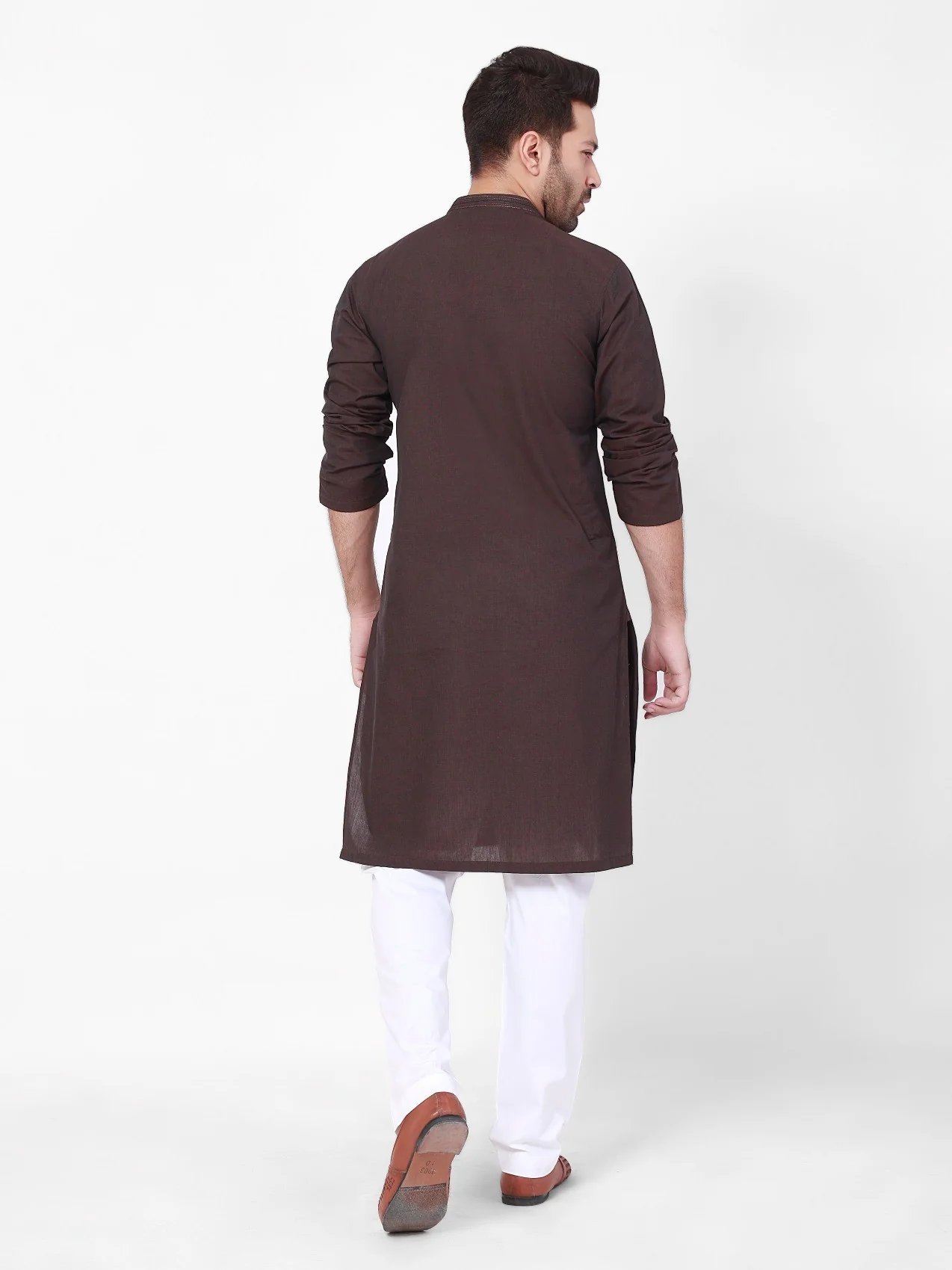 Embroidered Cotton Kurta - EMTK22S-99110 - Image 3