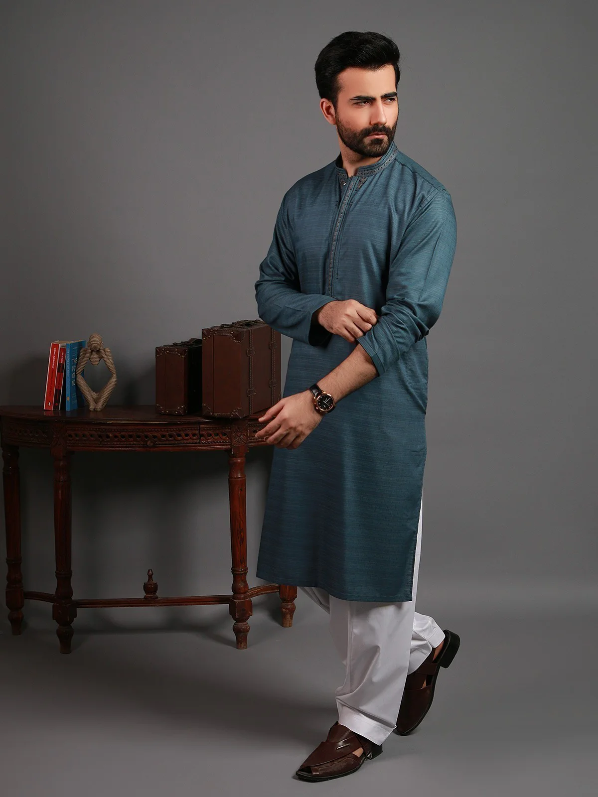 Embroidered Blended Kurta - EMTKC20-9749 - Image 3