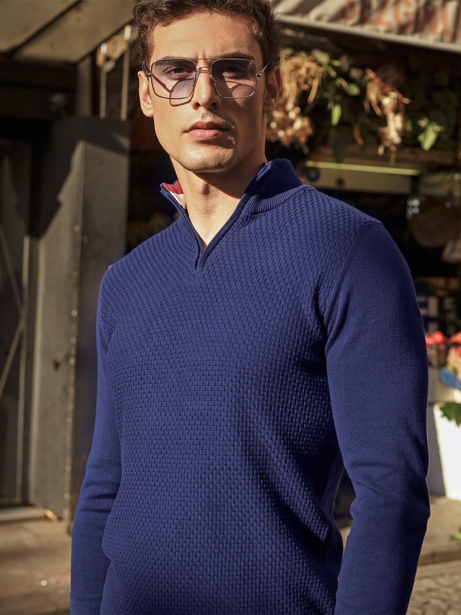 Quarter Zip-Up Sweater - EMTSWT20-002 - Image 3