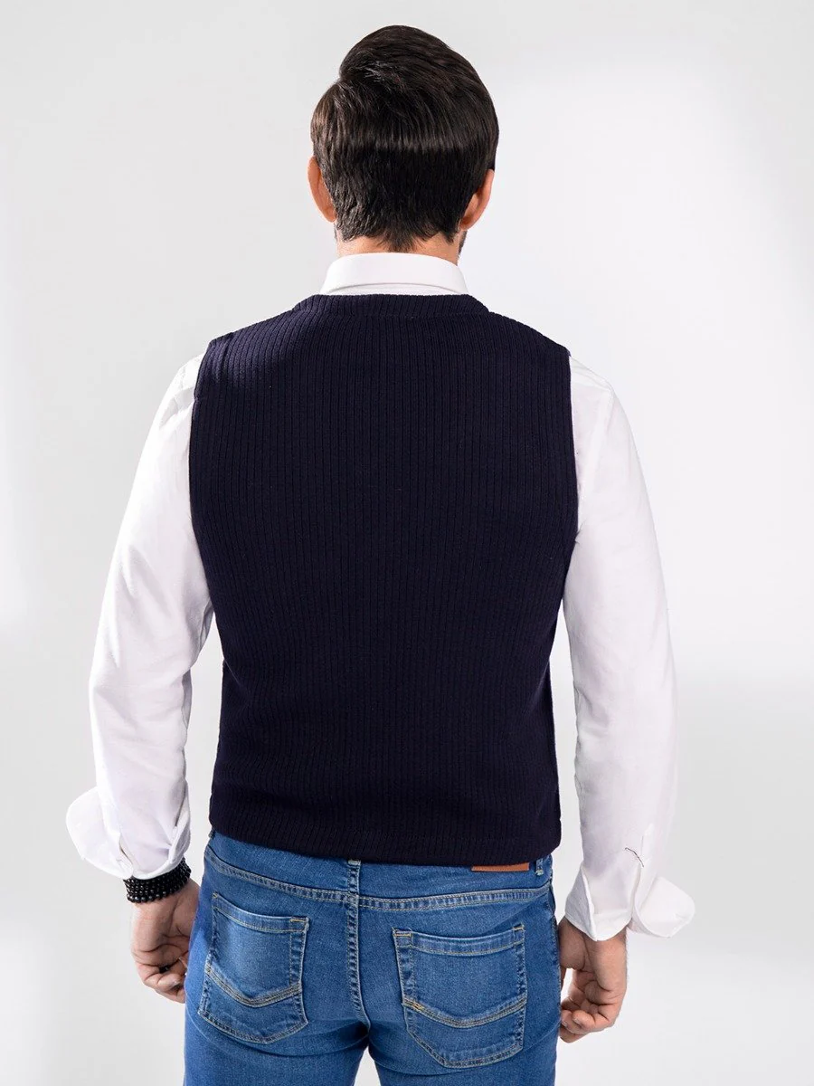 Textured Sleeveless Cardigan - EMTSWT20-023 - Image 3