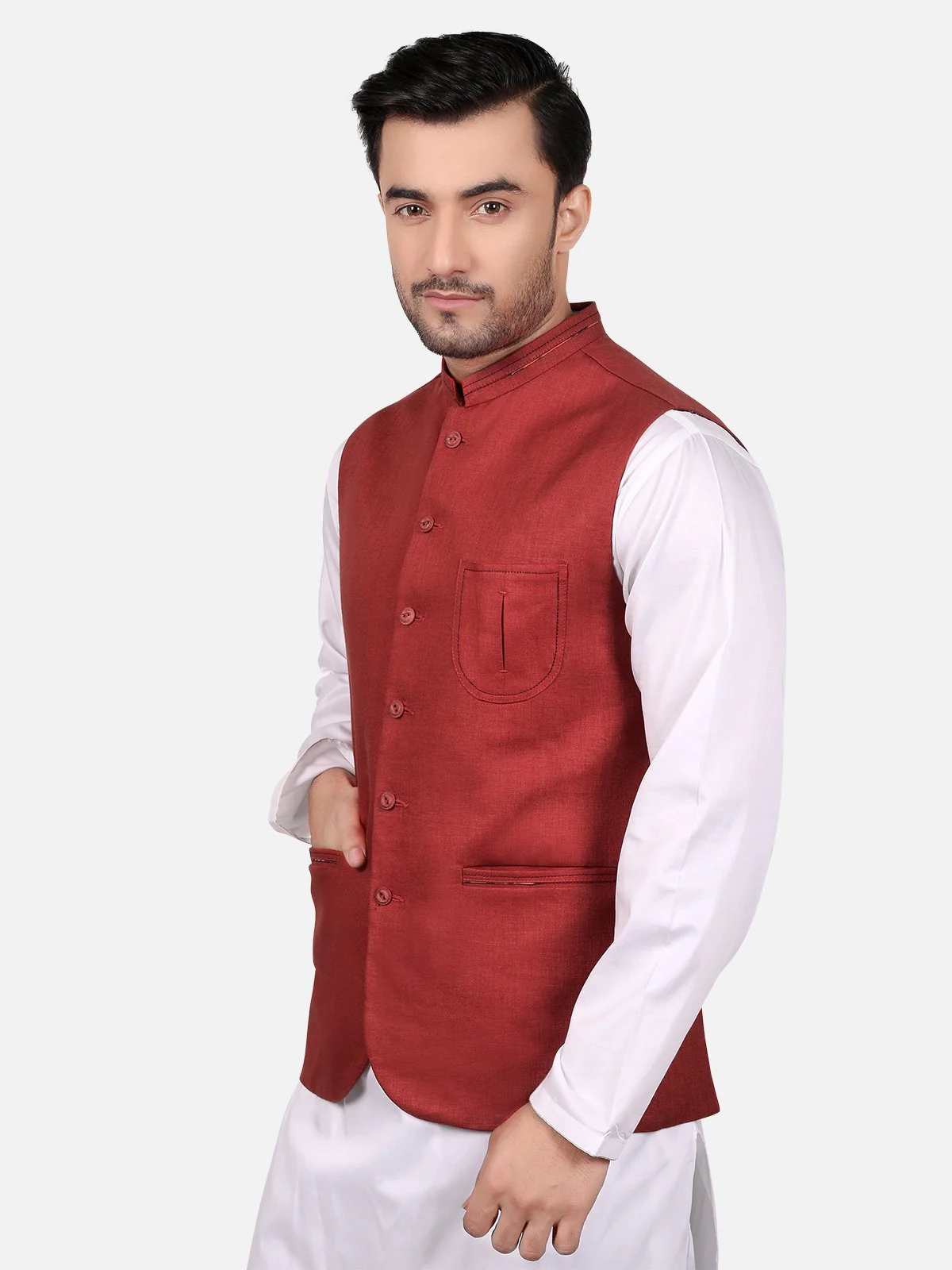 Linen Waistcoat - EMTWC18-35638 - Image 2