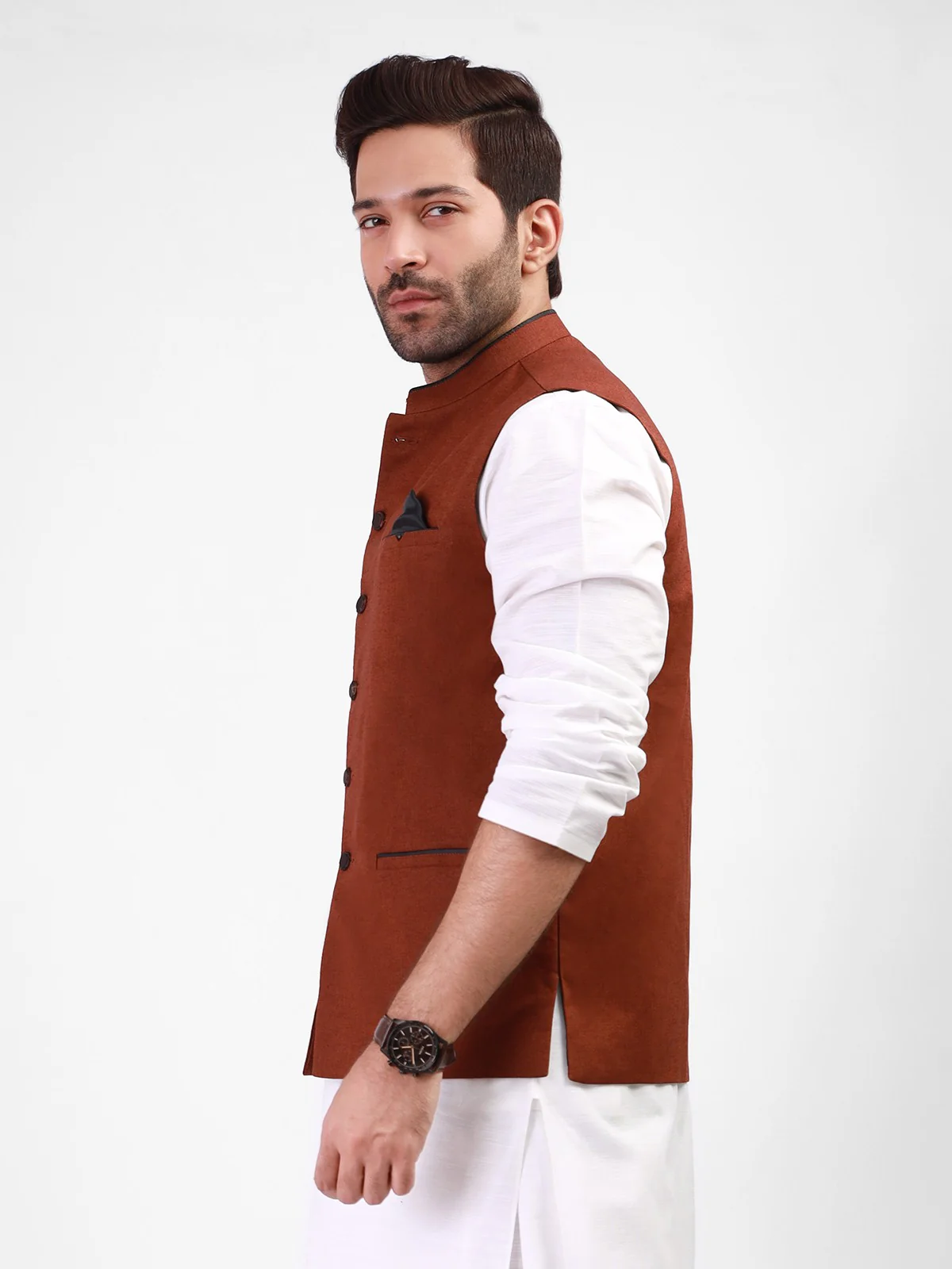 Linen Waistcoat - EMTWC21-35749 - Image 3