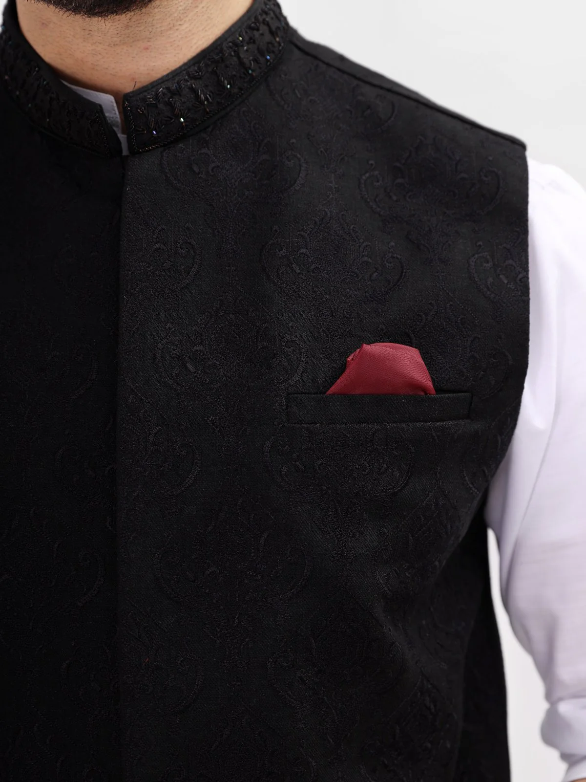 Embroidered Linen Waistcoat - EMTWCC21-075 - Image 2