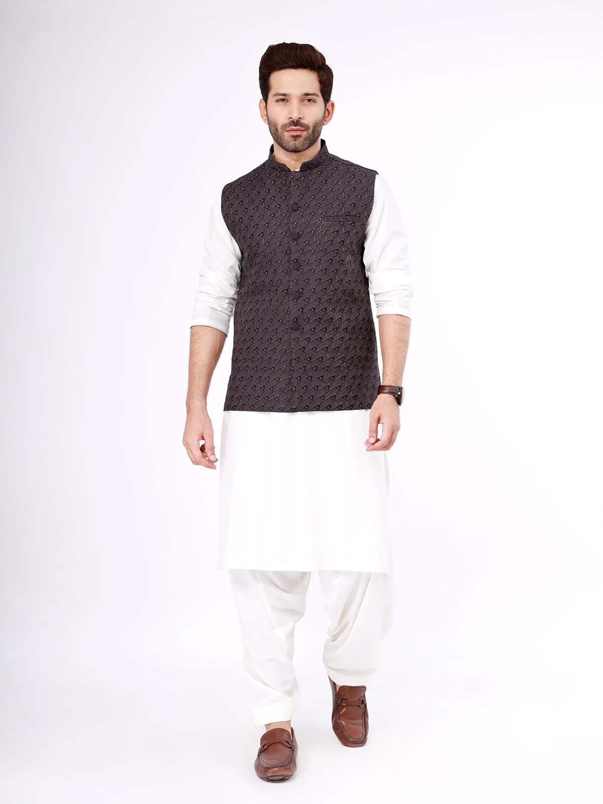 Embroidered Blended Waistcoat - EMTWCC21-082