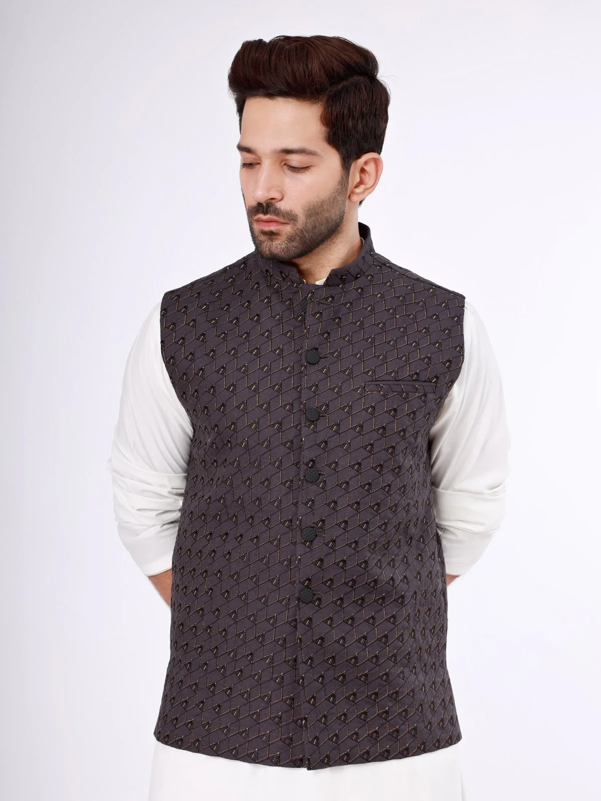 Embroidered Blended Waistcoat - EMTWCC21-082 - Image 2