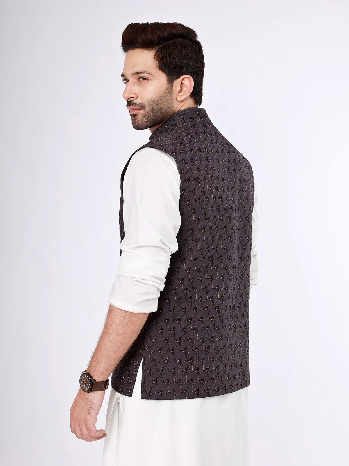 Embroidered Blended Waistcoat - EMTWCC21-082 - Image 4