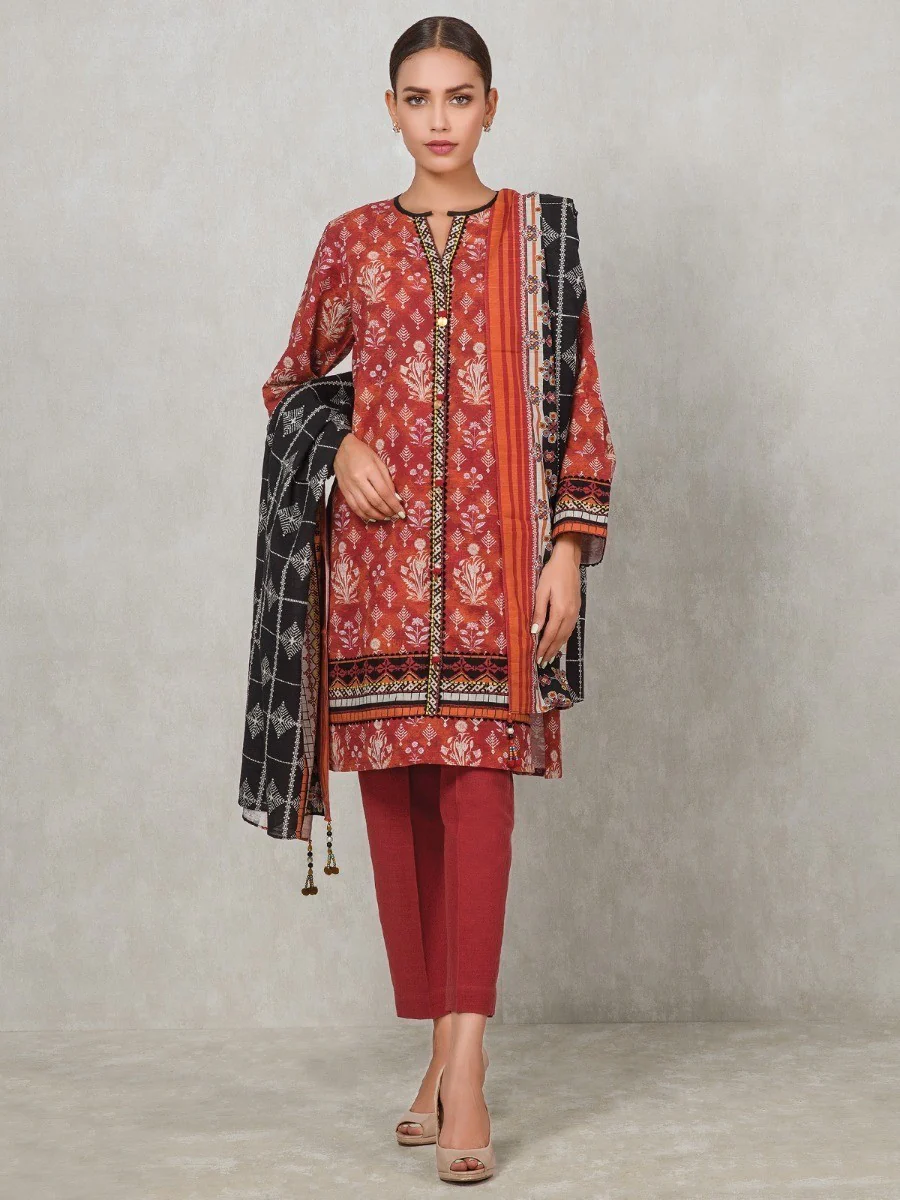Printed Khaddar Suit - EWU20A10-20289