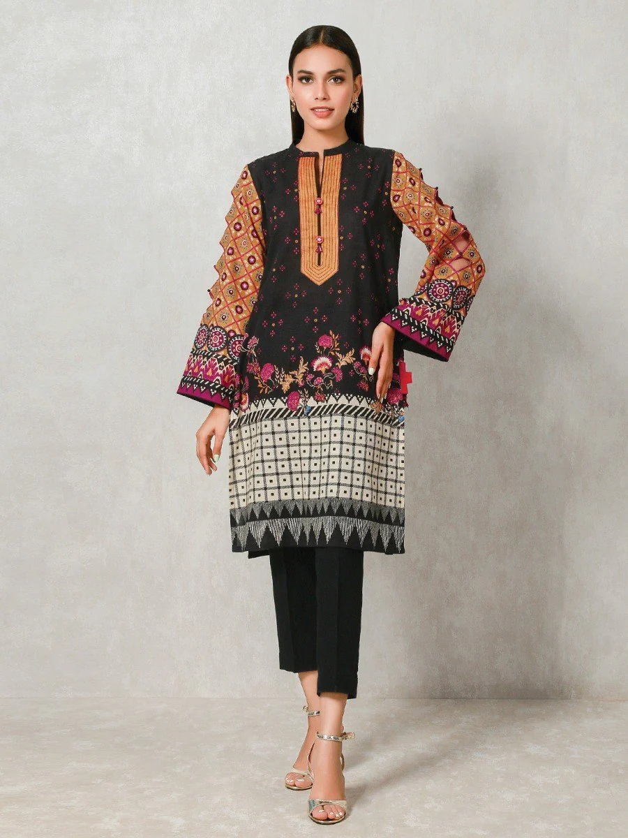 Printed Khaddar Shirt - EWU20A10-20371