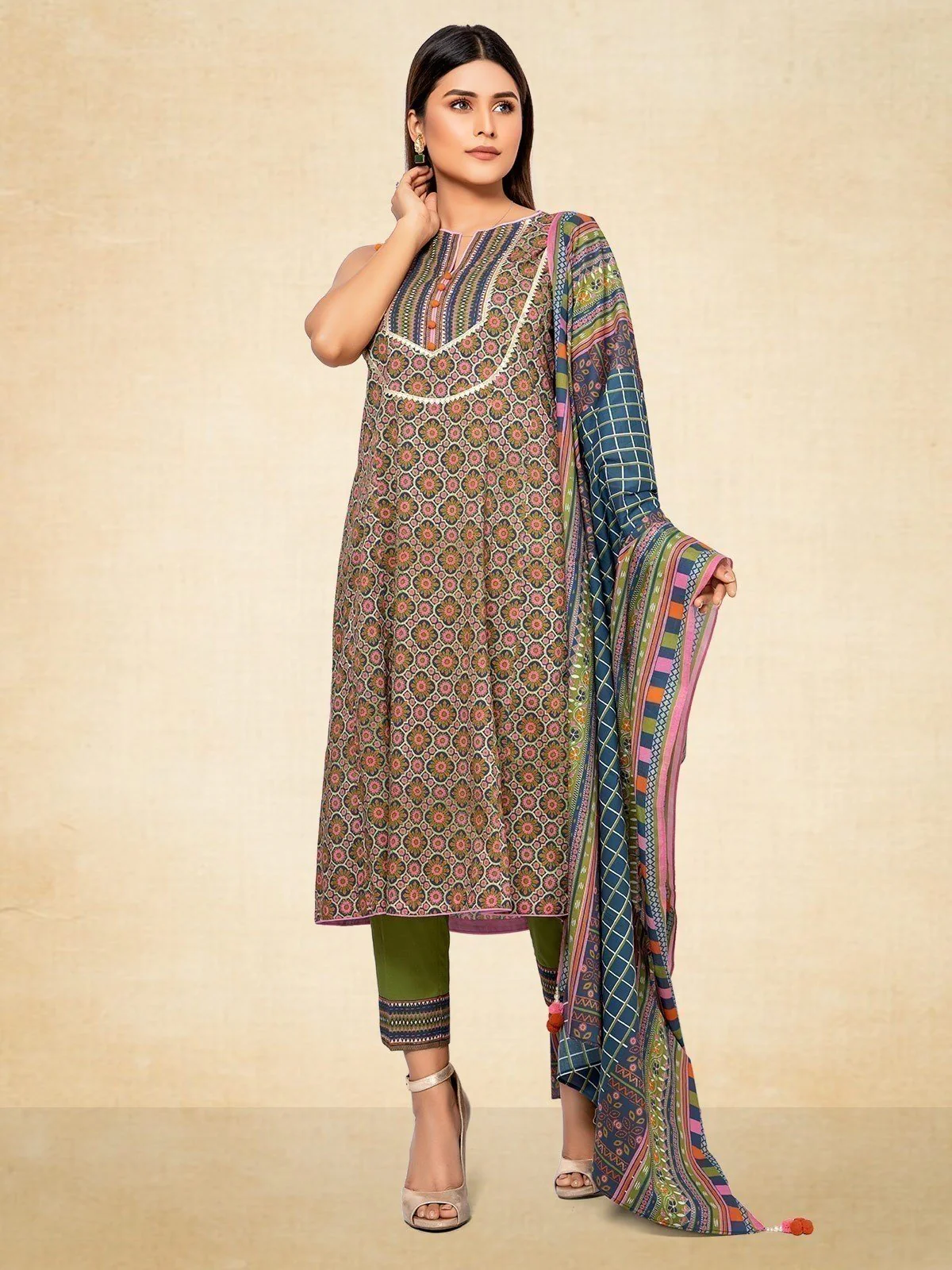 Printed Lawn Suit - EWU20A5-20067