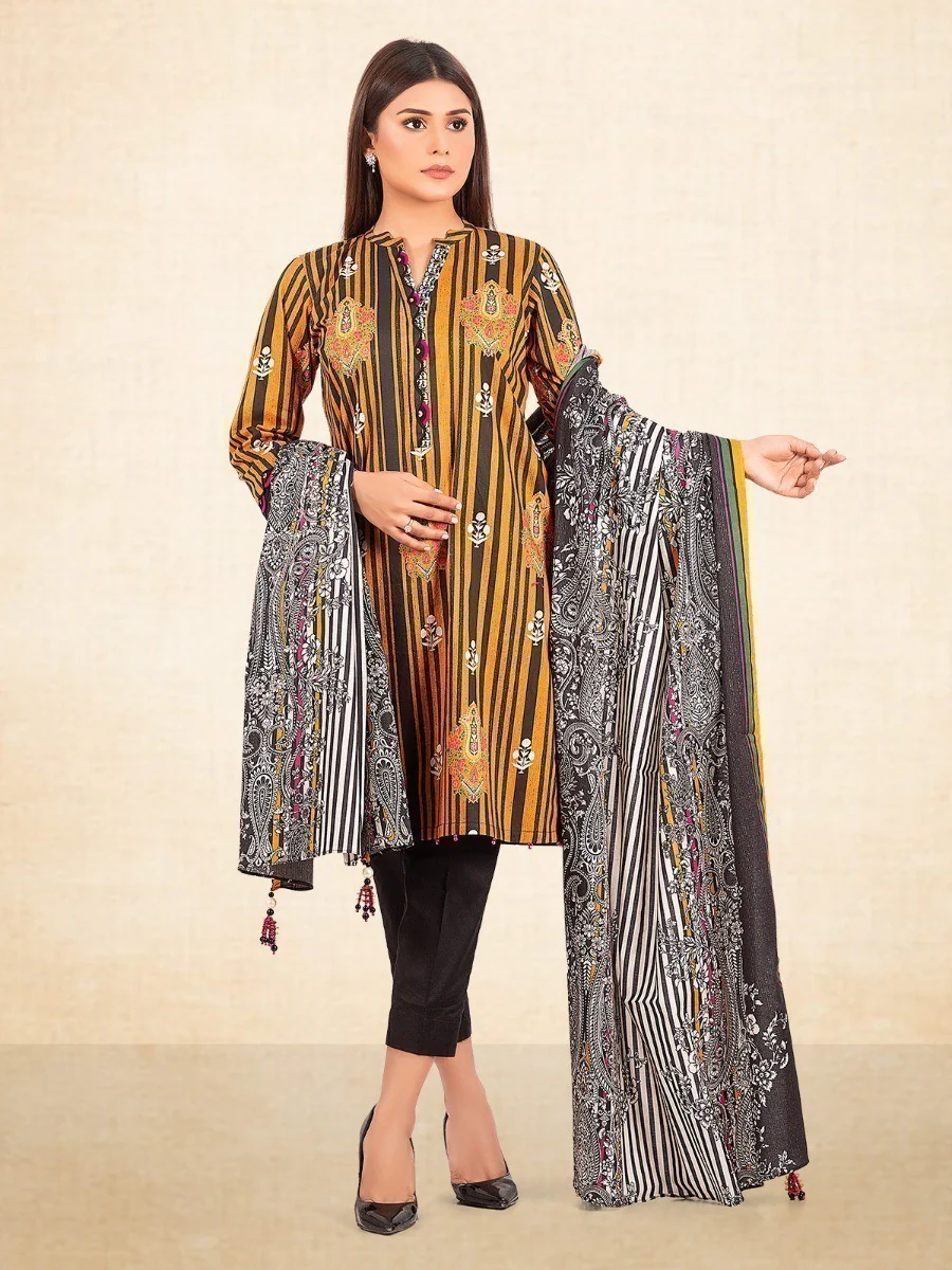Printed Cambric Shirt Dupatta - EWU20A9-20240