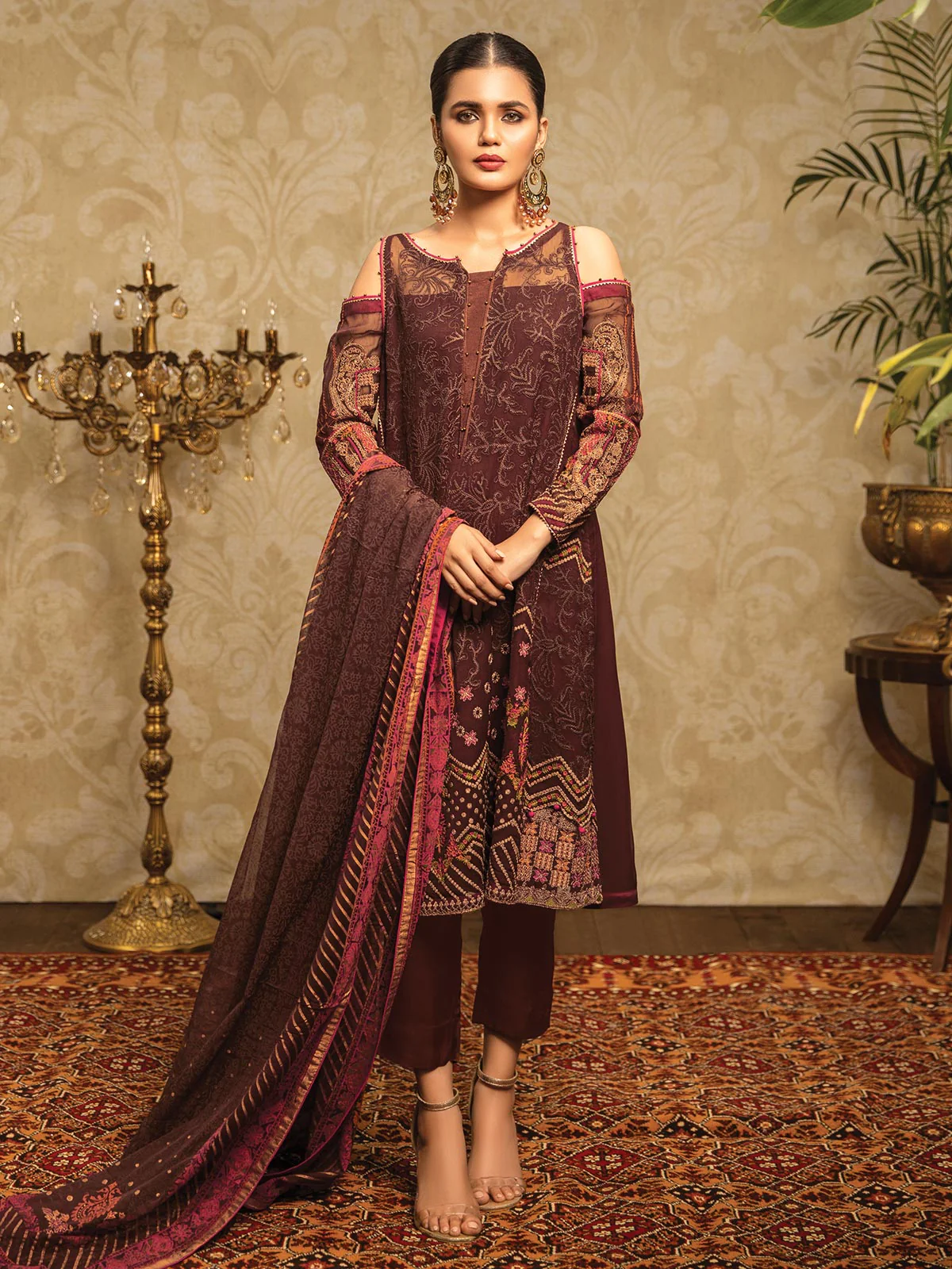 Embroidered Viscose Suit - EWU20C2-20052