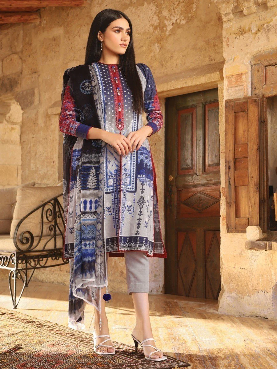 Embroidered Khaddar Suit - EWU20W12-20149