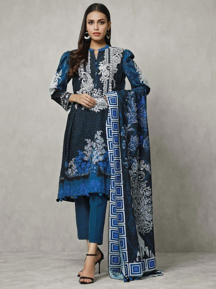 Embroidered Khaddar Suit - EWU20W12-20185