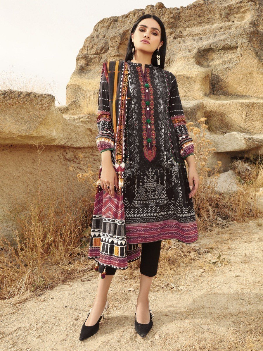 Embroidered Khaddar Suit - EWU20W12-20186