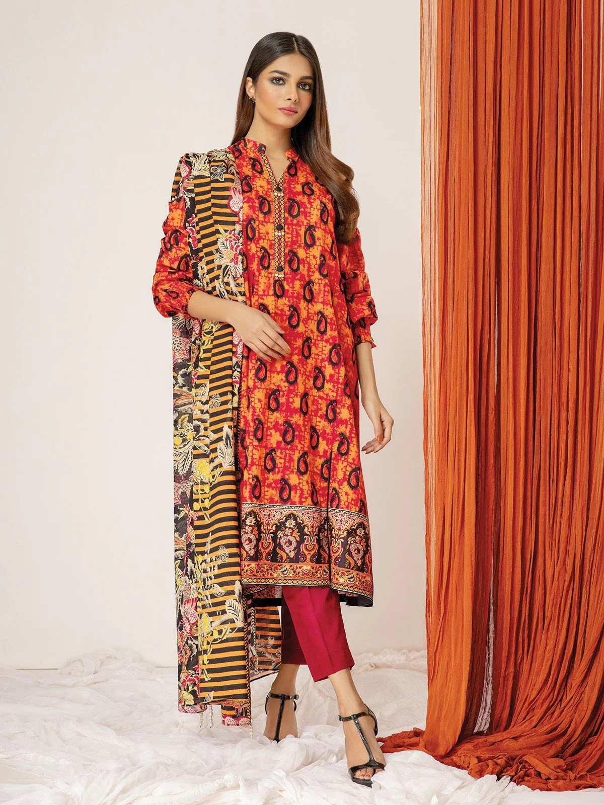 Printed Lawn Shirt Dupatta - EWU21A1-20636