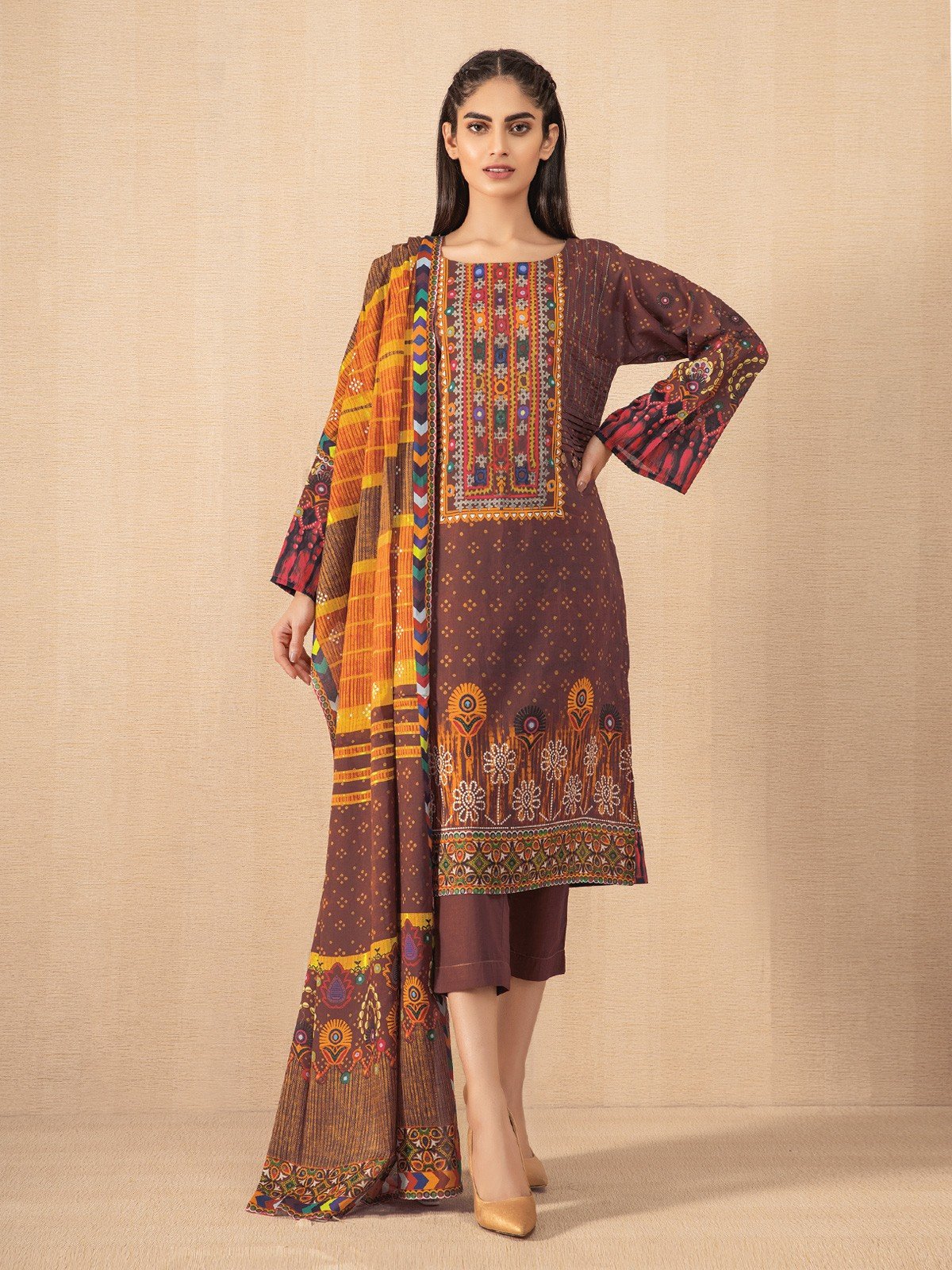 Printed Lawn Suit - EWU21A1-20673