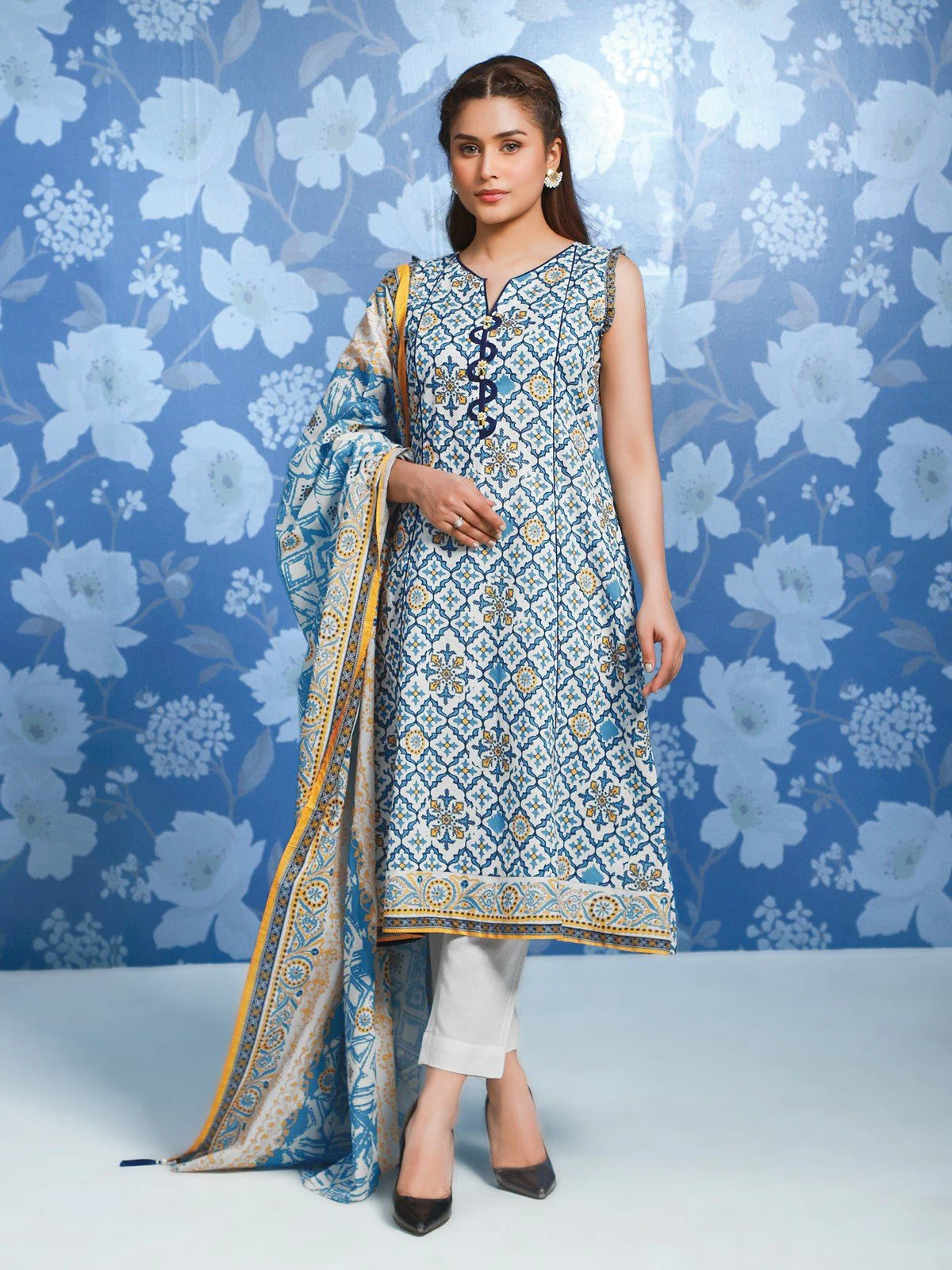 Printed Lawn Shirt Dupatta - EWU21A1-20687